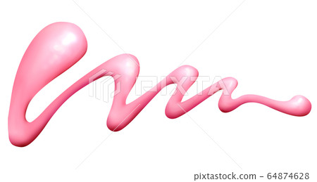 插圖素材唇彩唇彩粉紅色 64874628