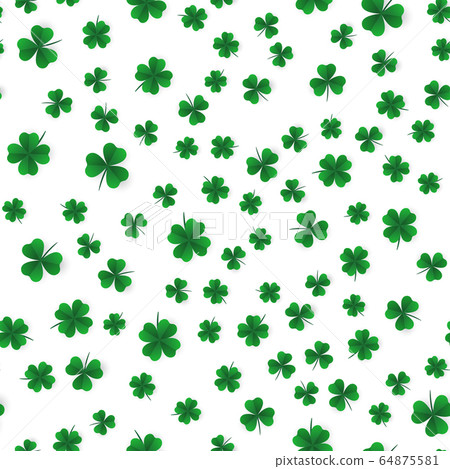 Seamless pattern with green clover leaves. Paper Seamless pattern with green clover leaves. Paper 64875581