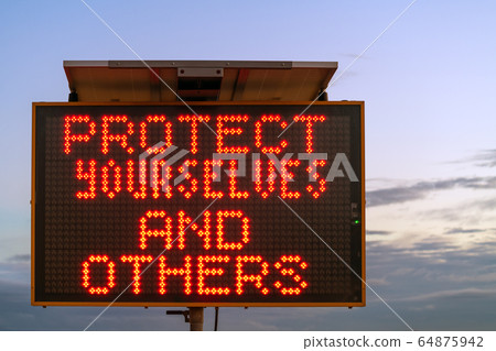 Social distancing banner 64875942