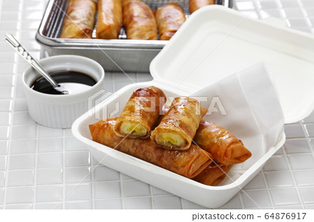 Filipino banana spring roll takeout 64876917