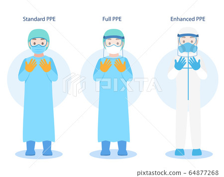 Set of Doctors Character wearing in PPE personal 64877268