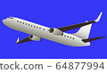 take-off passenger jet plane against sky blue 64877994