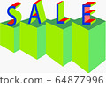 letters of the word sale standing on multilevel 64877996
