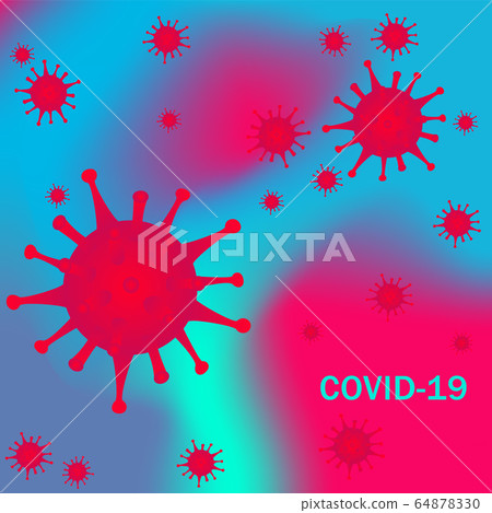 Coronavirus disease COVID-19 infection. Pathogen respiratory influenza covid virus cells. Official name for Coronavirus disease named COVID-19. Vector  64878330