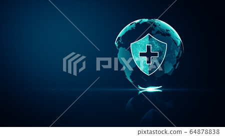 Global Network medical healthcare system protection concept. 64878838