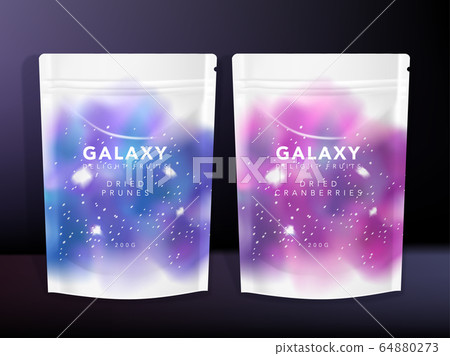 Vector Sachet, Pouch, Foil Bag Packaging, Starry Universe theme printed 64880273