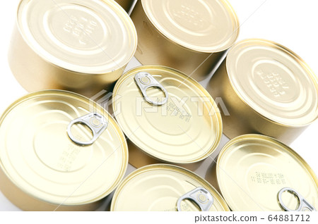 Tin with canned food closeup Tin with canned food closeup 64881712