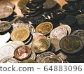 lots of thai coins money for background 64883096