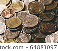 lots of thai coins money for background 64883097