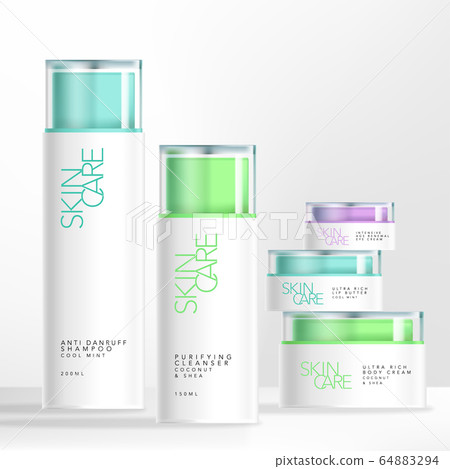 Vector Dual Layers Clear Cap or Lid Bottle & Jar Packaging Vector Dual Layers Clear Cap or Lid Bottle & Jar Packaging 64883294