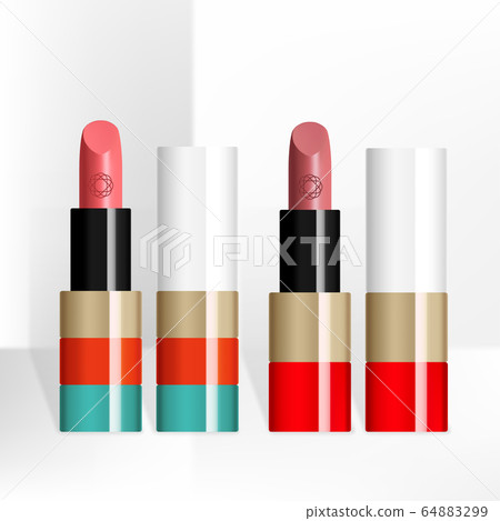 Vector Trendy Vibrant Color Lipstick Tube Packaging 64883299