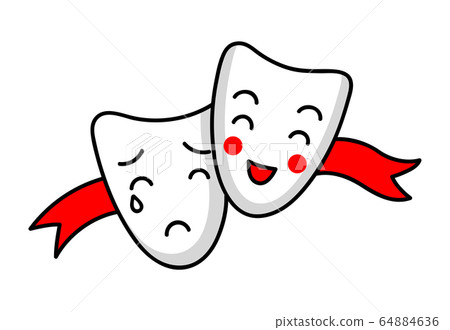 Theatrical masks. Comedy and tragedy. 64884636