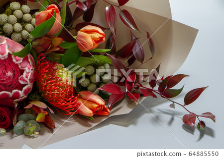 Detail closeup magnificent bouquet of tulip, 64885550