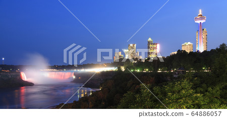 Niagara Falls illuminated at night Niagara Falls illuminated at night 64886057