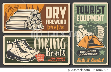 Hiking boots, camping tourism equipment shop Hiking boots, camping tourism equipment shop 64886926