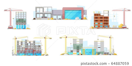 Construction site, residential houses building Construction site, residential houses building 64887059