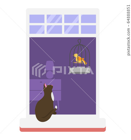 Neighbors people in window vector illustration, cartoon active man woman or couple characters live in neighboring home apartments set Neighbors people in window vector illustration, cartoon active man woman or couple characters live in neighboring home apartments set 64888851