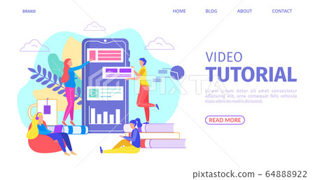 Video tutorial application, vector... - Stock Illustration [64888922 ...