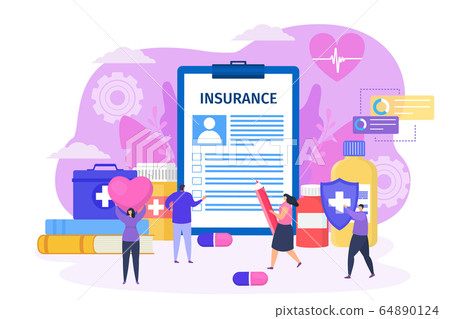 Conclude Health Insurance Contract With Clinic Stock Illustration 64890124 Pixta