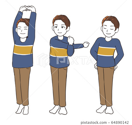 A man stretching A man stretching 64890142