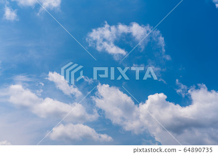 Rain forecast, spring blue sky with lots of clouds 64890735