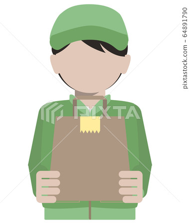 Delivery man delivering paper bag luggage 64891790