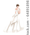 Woman turning around wearing a white wedding dress 64891898