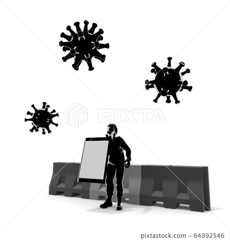 防止病毒入侵 用防護服保護自己 3d渲染 插圖素材 64892546 Pixta圖庫