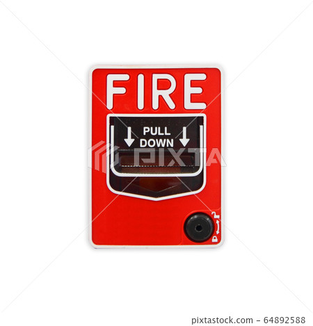 Fire alarm switch box. Pull down to activated the Fire alarm switch box. Pull down to activated the 64892588