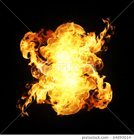 Fire flames collection isolated on black Fire flames collection isolated on black 64893014