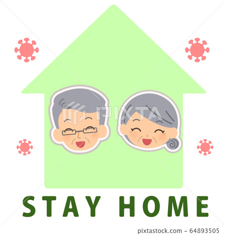 Out-of-home refraining elderly couple coronavirus 64893505