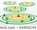 People silhouette symbols in concentric circles concept with Covid-19 contact tracing system 64894248