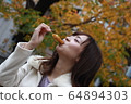Beautiful Osaka woman eating model photo: Mitarashi Dango 64894303