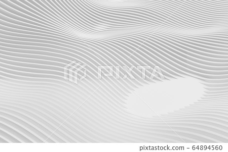 Abstract Curved Shapes. White Circular Background. 64894560
