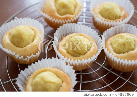 Making sweets at home Sweet potato muffins 64895069