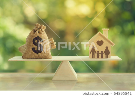 House mortgage and family financial management concept: 64895841