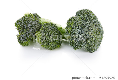 Fresh Broccoli Isolated on White Background 64895920