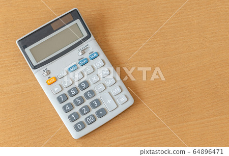 digital calculator on the top view 64896471