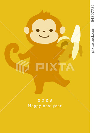 2028新年賀卡模板新年快樂新年賀卡猴年猴年猴年猴年2028 64897783