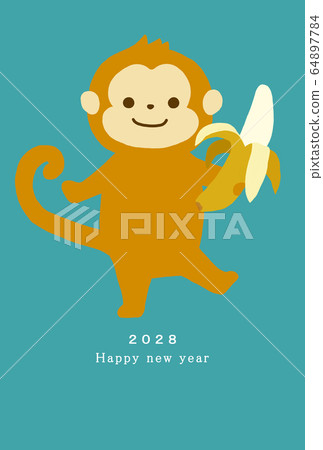 2028新年賀卡模板新年快樂新年賀卡猴年猴年猴年猴年2028 64897784