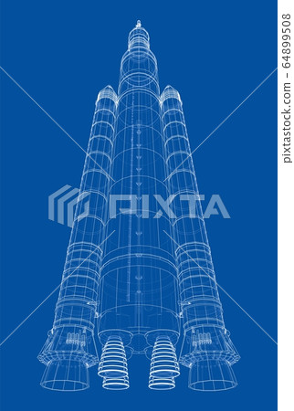 Space rocket concept outline. Vector 64899508