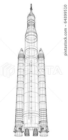 Space rocket concept outline. Vector Space rocket concept outline. Vector 64899510