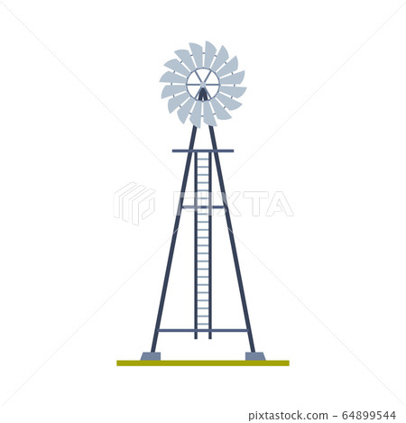 Windmill, Eco Green Energy Production, Alternative Power Flat Vector Illustration Windmill, Eco Green Energy Production, Alternative Power Flat Vector Illustration 64899544