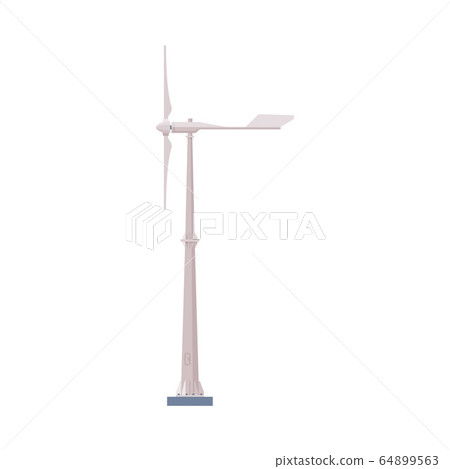 Wind Turbine, Eco Green Energy Production, Alternative Power Flat Vector Illustration Wind Turbine, Eco Green Energy Production, Alternative Power Flat Vector Illustration 64899563