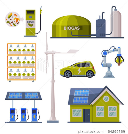 Eco Friendly Technologies Collection, Green Energy Production, Friendly Organic Farming and Ecological Transport, Alternative Power Flat Vector Illustration Eco Friendly Technologies Collection, Green Energy Production, Friendly Organic Farming and Ecological Transport, Alternative Power Flat Vector Illustration 64899569