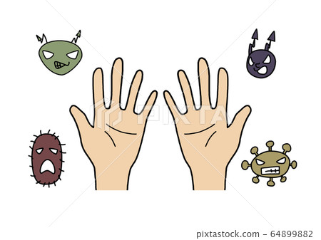 Hands before washing 64899882