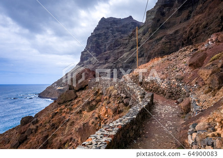 Cliffs and ocean view in Santo Antao island, Cape Cliffs and ocean view in Santo Antao island, Cape 64900083