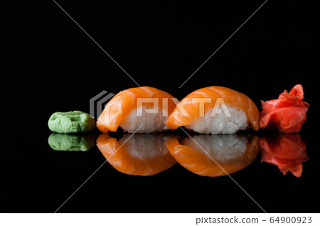 sushi on black background 64900923