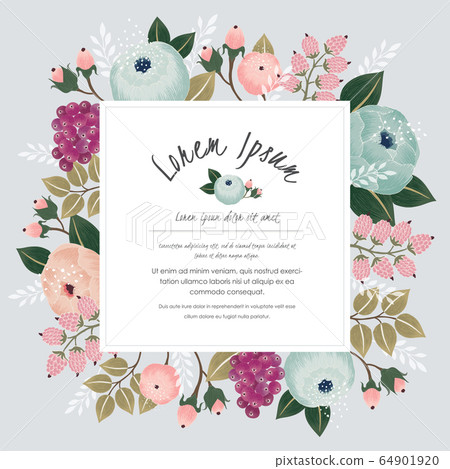 Vector illustration of a floral frame in spring - Stock Illustration ...