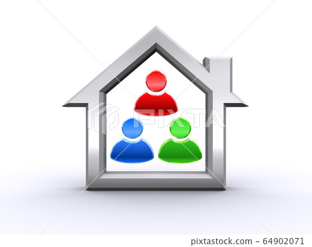 留在家的形象 64902071